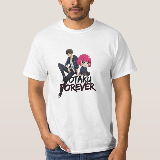 Fira Anime med Roligt och Quirky Designs T Shirt (Framsida)