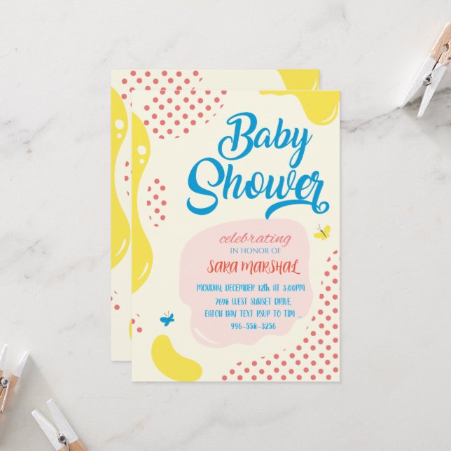 Fira ankomsten av ditt lilla mirakel! inbjudningar (Fram/Back In Situ)