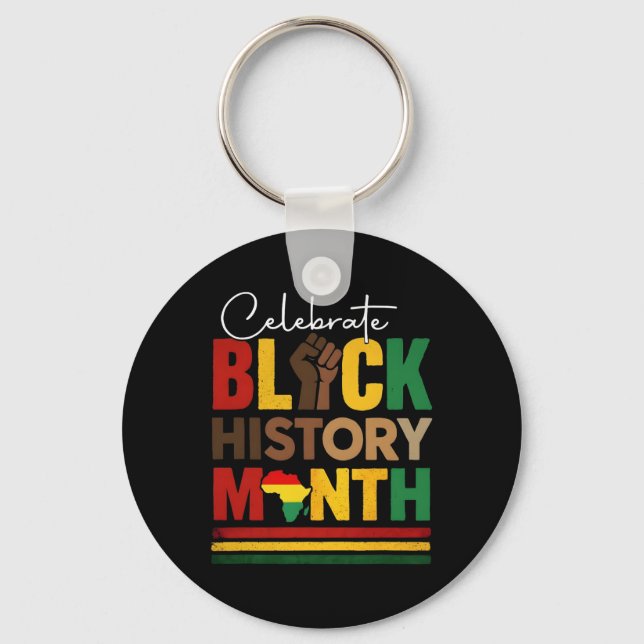 Fira Black History Month och Juneteenth-afrikan Nyckelring (Framsida)