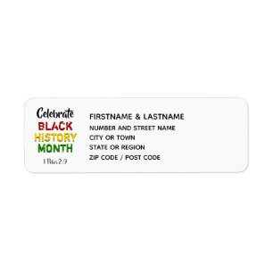 Fira Black History Month-Returadressen Returadress Etikett