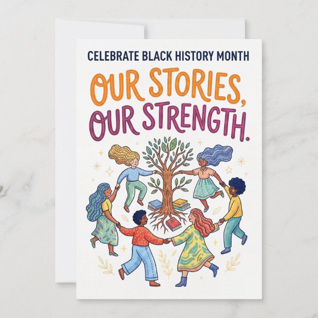 Fira Black History Month - Våra Berättelser Julkort (Framsida)
