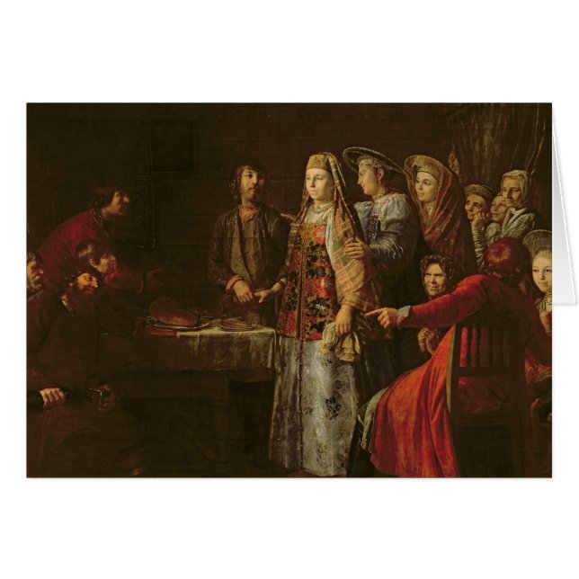 Fira bröllopöverenskommelsen, 1777 hälsningskort (Framsidan Horizontal)