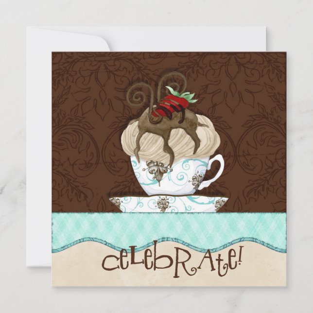 Fira chokladfödelsedagsfest inbjudan (Framsida)