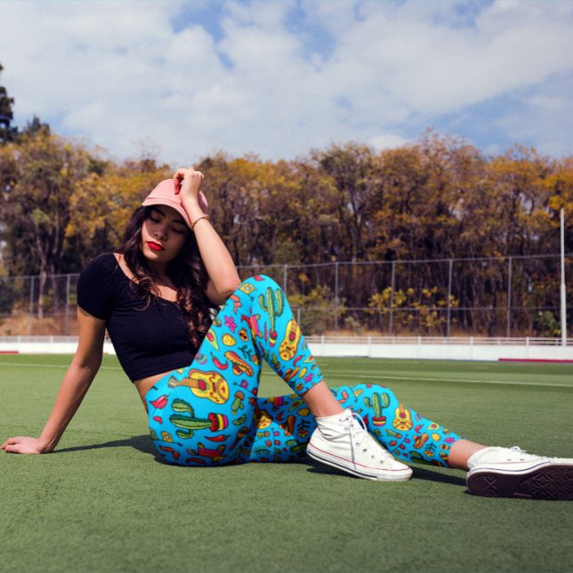 Fira Cinco de Mayo Levande Blå Leggings (Skapare uppladdad)