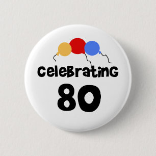 Fira den 80th födelsedagen för åttio 80 knapp