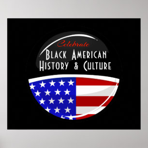 Fira den glansiga emblemen för svart amerikansk poster