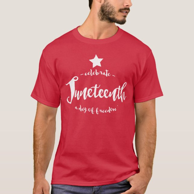 Fira den Juneteenth stjärnan T-shirt (Framsida)