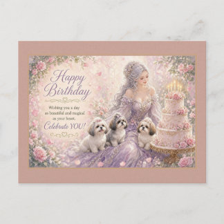 Fira din Shih Tzu Lavendel Födelsedag Vykort