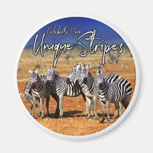 "Fira din unika Rand" Zebra Art Magnet