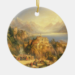 Fira druvaskörden, sjö Orta, nord det Julgransprydnad Keramik