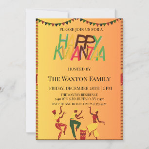 "Fira enighet: En glad Kwanzaafirande" Inbjudningar
