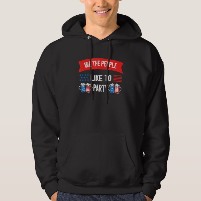 Fira fest 4:e juli självständighetsdag Ameri Hoodie (Framsida)