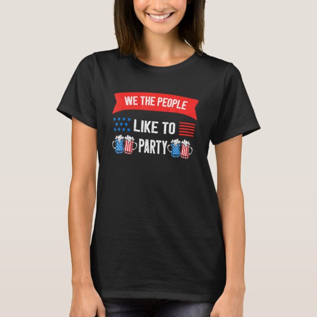 Fira fest 4:e juli självständighetsdag Ameri T Shirt (Framsida)