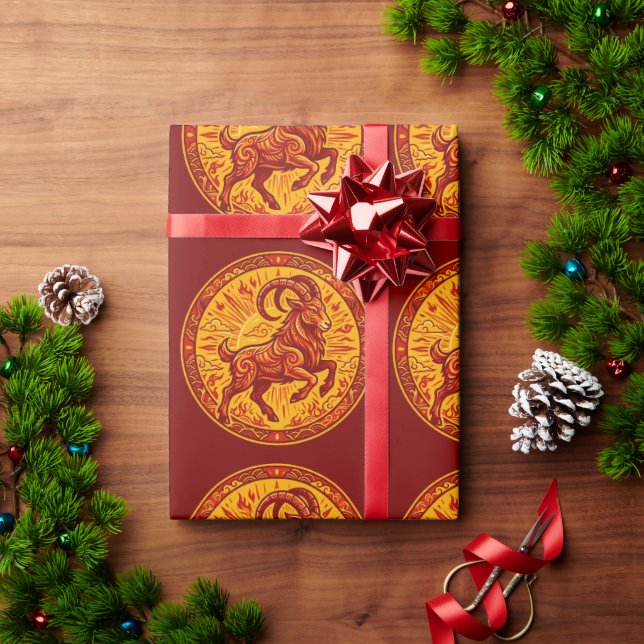 Fira Fire Goat 2027 Lunar New Year-inslagning  Presentpapper (Julgåva)