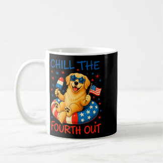 Fira Fjärde Juli med Golden Retriever Patriotisk Kaffemugg