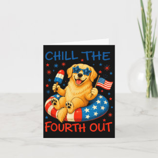 Fira Fjärde Juli med Golden Retriever Patriotism Kort
