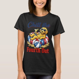 Fira Fjärde Juli Patriotisk Goldendoodle USA T Shirt