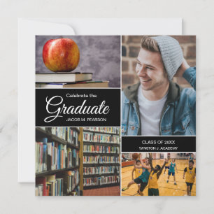 Fira fotokollage i Student, Male grad Meddelande
