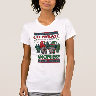 Fira Gnomies Jul Tomtar Träd Renar T Shirt