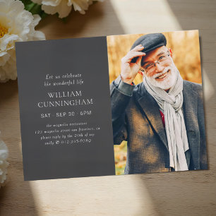 Fira hans livsmoderna, enkla, minimalistiska foto vykort