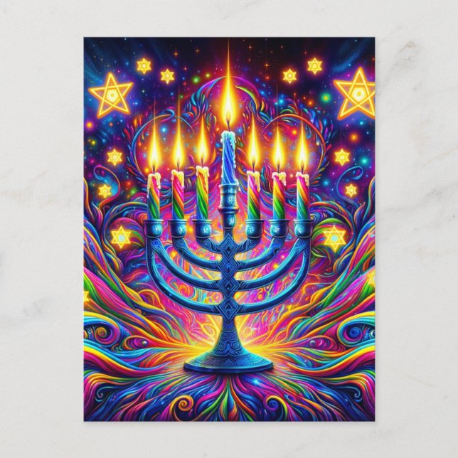 Fira Hanukkah-andan Vykort (Framsida)