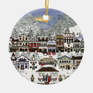 Fira helgdagar i Leavenworth Julgransprydnad Keramik