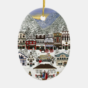 Fira helgdagar i Leavenworth Julgransprydnad Keramik