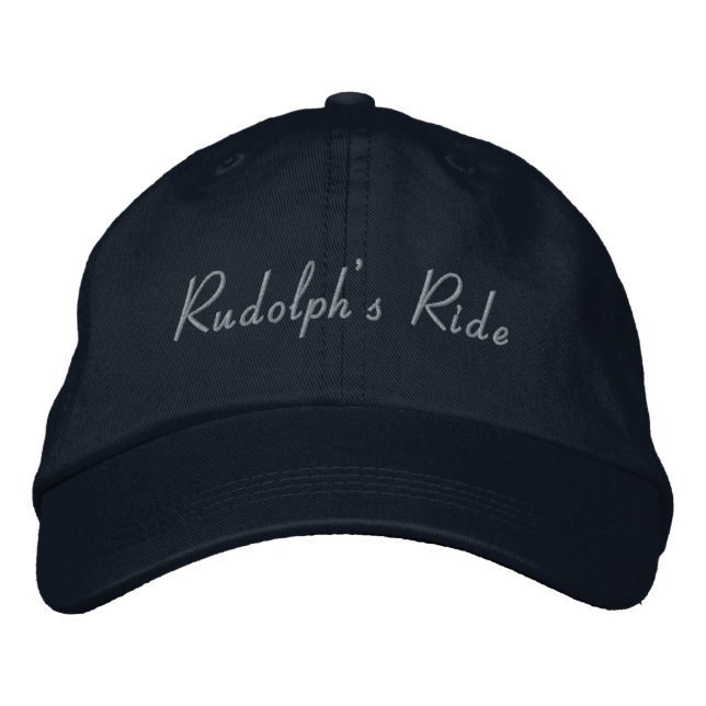 Fira högtiden Rudolph's Ride Text Elegant  Broderad Keps (Framsida)