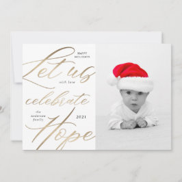 fira hopp guld skrift jul fotokort julkort