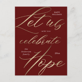 fira hopp om att guld-skript helgdag vykort