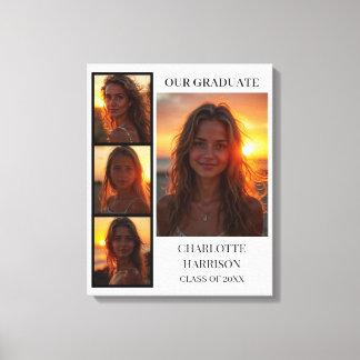 Fira i Stil med Studenten 4-foto Collage Canvastryck