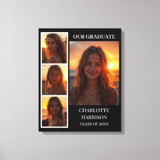 Fira i Stil med Studenten 4-foto Collage Canvastryck