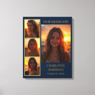 Fira i Stil med Studenten 4-foto Collage Canvastryck
