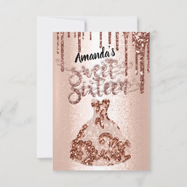 Fira i Stil med Sweet sixteen Blommigt Inbjudningar (Baksida)