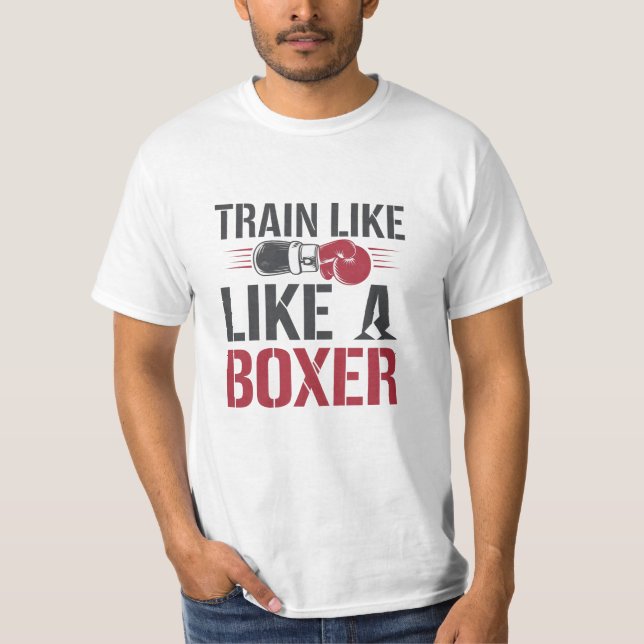 Fira idrotten med Boxing Artwork T Shirt (Framsida)