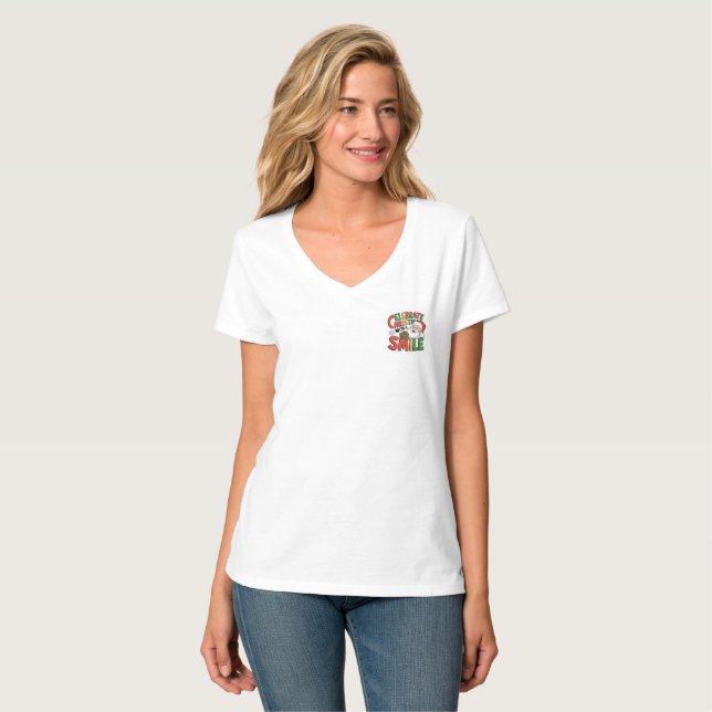 Fira jul med tomtens leende t shirt (Hel framsida)