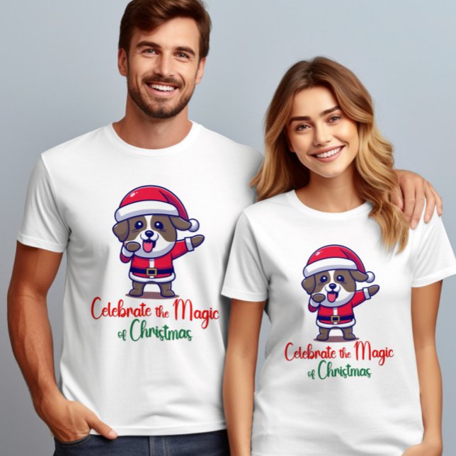Fira julens magi Hund T Shirt (Skapare uppladdad)