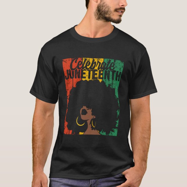 Fira Junenth afrikanska färger T Shirt (Framsida)