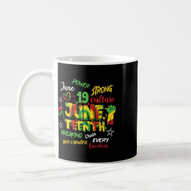 Fira Juneteenth 1865 afroamerikansk frigörelse Kaffemugg (Vänster)