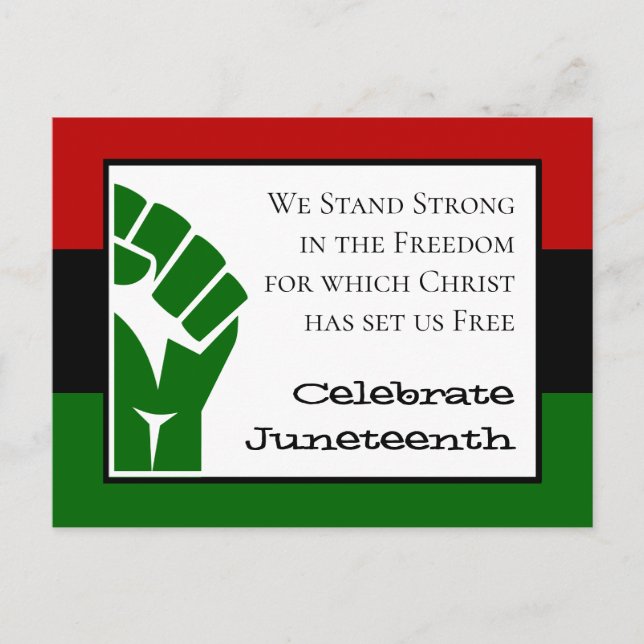 FIRA JUNETEENTH Anpassningsbar text Power Fist Vykort (Framsida)