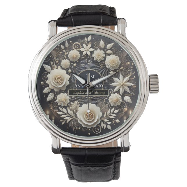 Fira Kärlek med Papper elegans Armbandsur (Framsida)