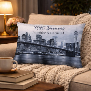 Fira kärlek NYC Skyline Prydnadskudde