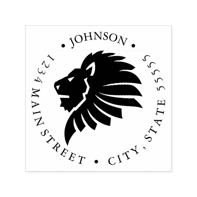 Fira Lejon returetikett Självfärgande Stämpel (Design)