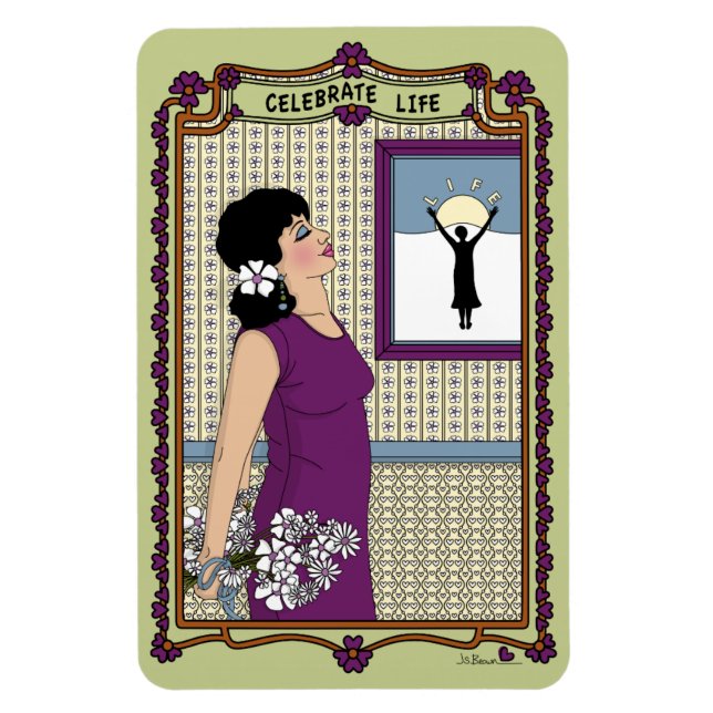 Fira livet_A_4x6 kylskåpsmagnet Magnet (Vertikal)