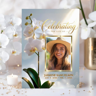 Fira Livet av Bön Tack Orkidéer Kort