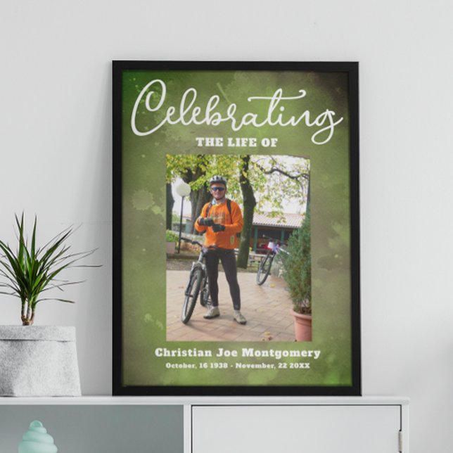 Fira livet Grön Foto Begravning Poster (Skapare uppladdad)