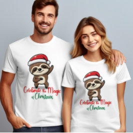 Fira magin av julens Heliga Sloth T Shirt