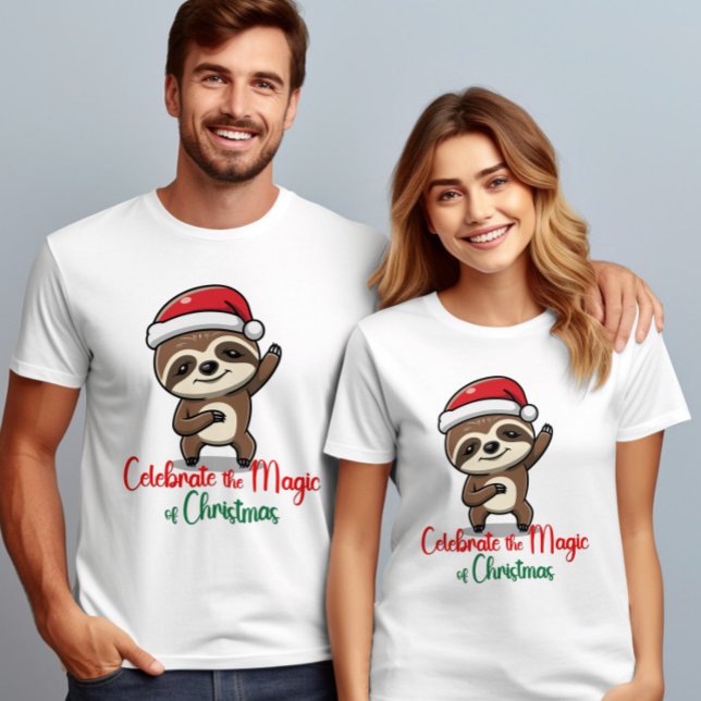 Fira magin av julens Heliga Sloth T Shirt (Skapare uppladdad)