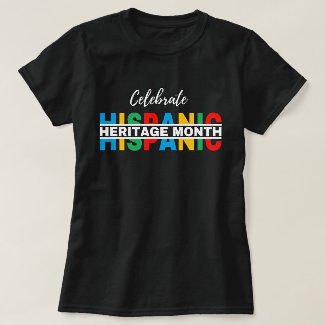 Fira månaden för det hispaniska arvet,hola hispani t shirt (Design framsida)