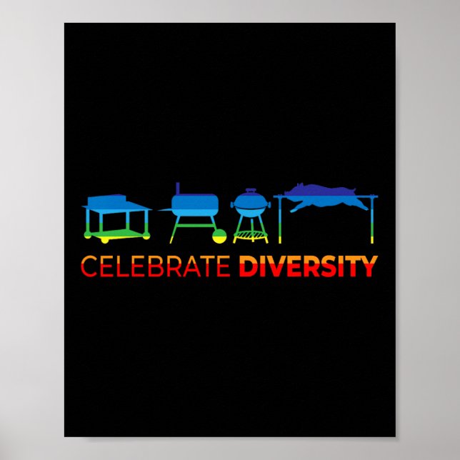 Fira mångfald - Grillad mat  Poster (Framsidan)